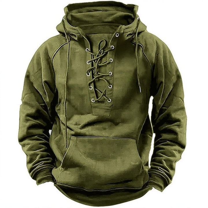 Men's hoodie with trendy lacing Lisslune