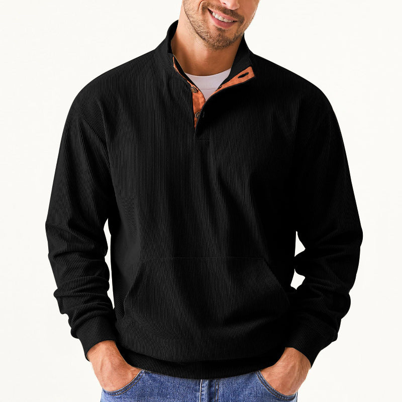Men's cozy hoodie with fashionable synthetic leather details and high-quality cotton Lisslune