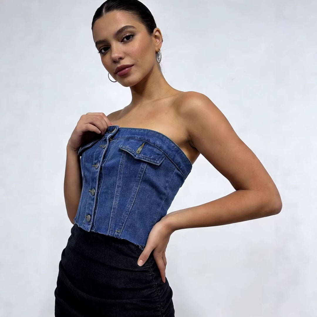 Women's Jeans Bustier Top Lisslune