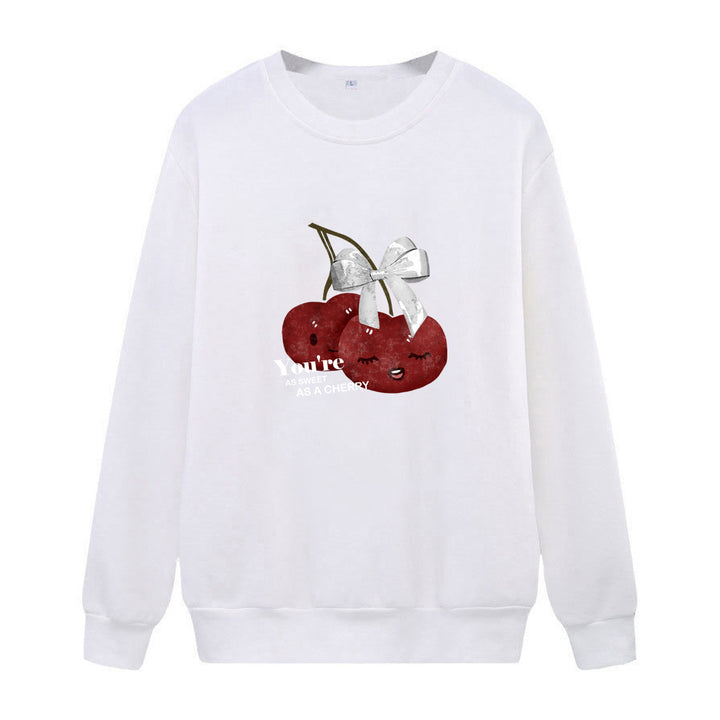 Women's cozy sweatshirt with fruity cherry motif Lisslune