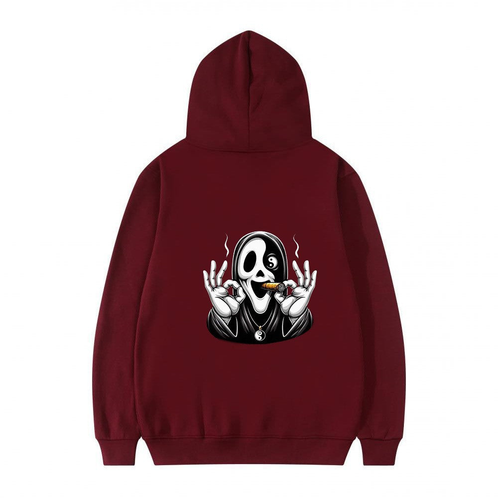 Women's hoodie with artistic skull print and casual fit Lisslune