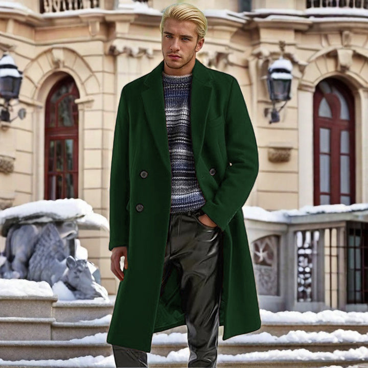 Men's elegant double-breasted wool coat Lisslune