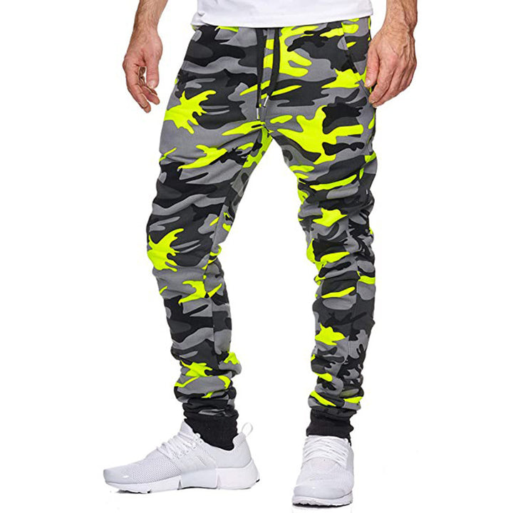 Men's cargo pants with trendy camouflage design and elastic waistband Lisslune