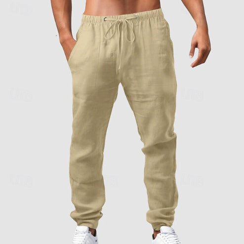 Men's Lightweight Comfort Cargo Pants with Elastic Waistband Lisslune