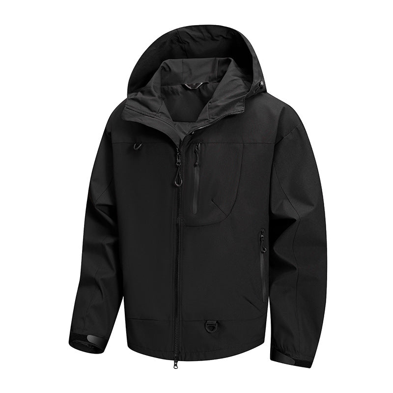 Men's Robust Transitional Jacket with Stowable Hood Area Lisslune