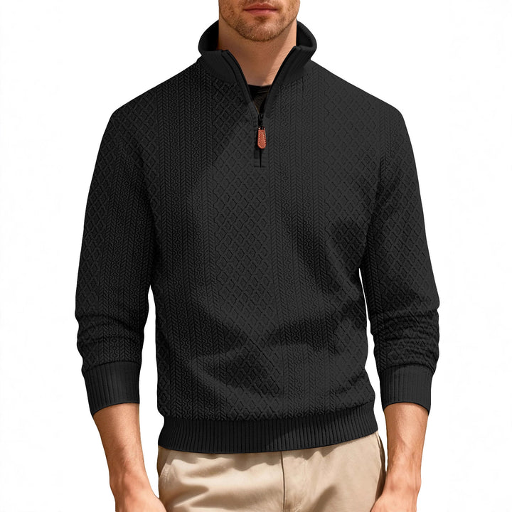 Men's casual stand-up collar sweater with textured knit quality Lisslune
