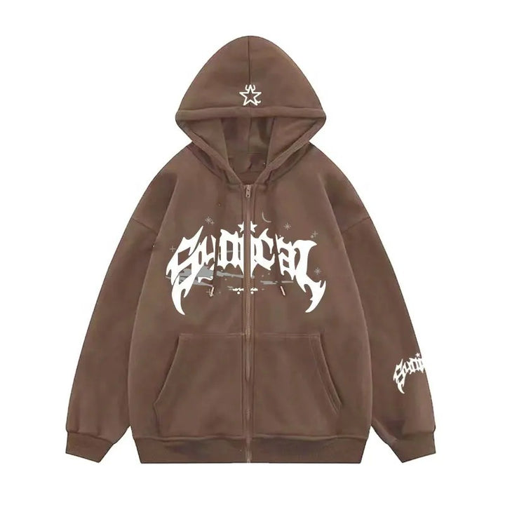 Women's hoodie with urban graphic element and practical pockets Lisslune