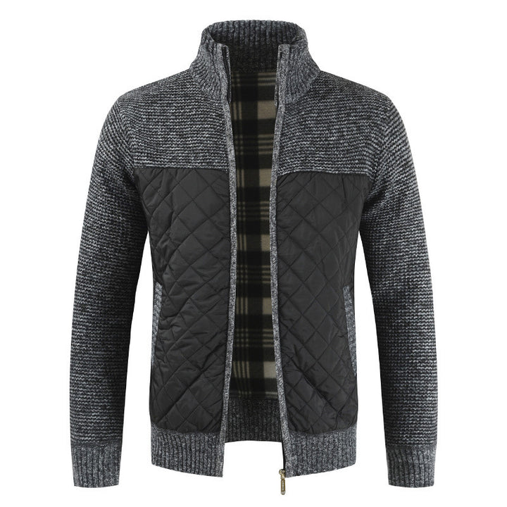 Men's quilted jacket with knit details Lisslune