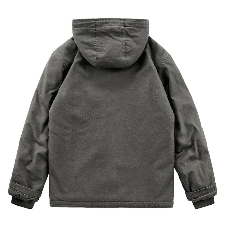 Men's Winter Jacket with Cozy Fleece Lining and Adjustable Hood Collar Lisslune