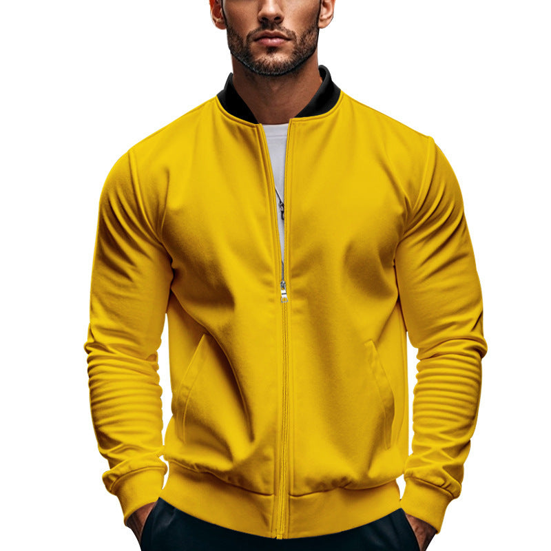 Men's elegant bomber jacket with stand-up collar and zipper Lisslune