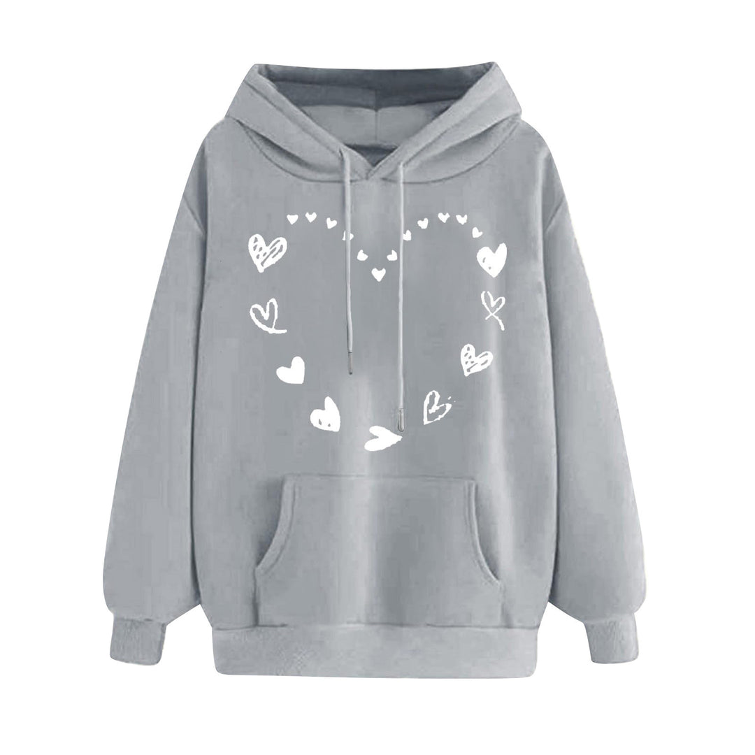 Women's hoodie with playful heart design and comfortable kangaroo pocket Lisslune