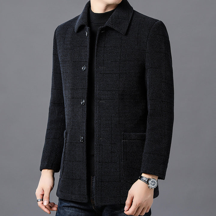 Men's Trendy Transitional Jacket with Textured Design Lisslune