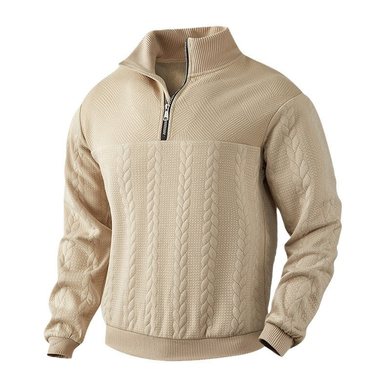 Men's knitted sweater with high collar and fashionable zipper Lisslune