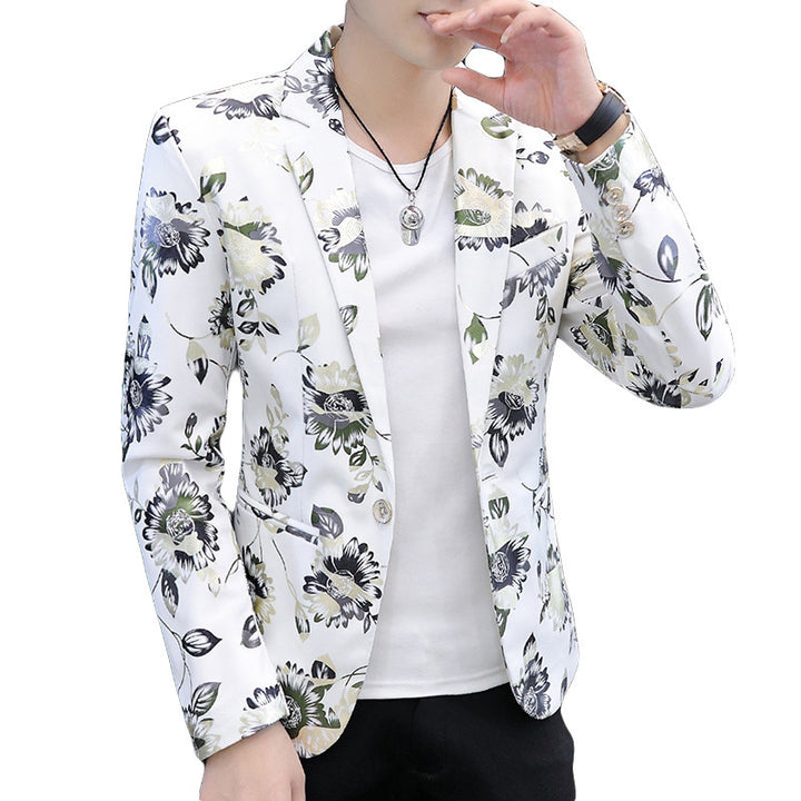 Men's fashionable blazer with floral design Lisslune