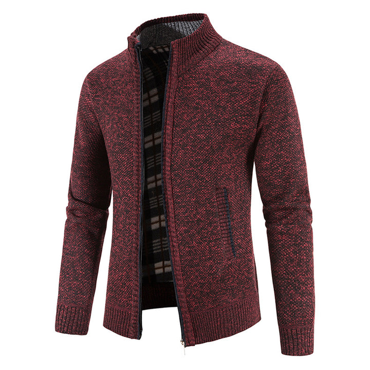 Men's fashionable cardigan with high collar and practical pockets Lisslune