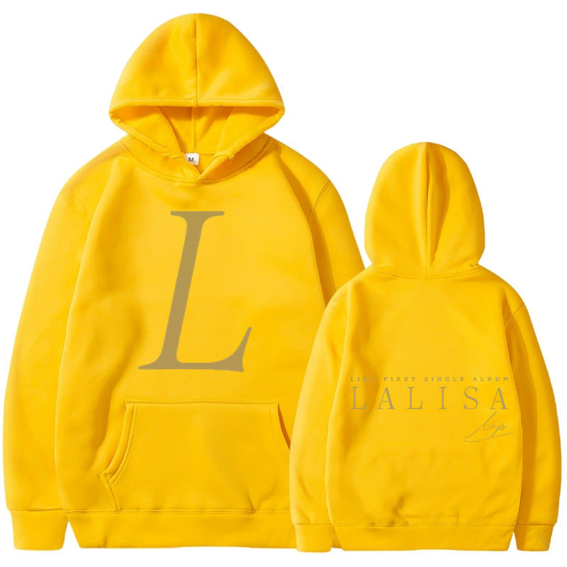 Women's hoodie with stylish initials print and generous kangaroo pocket Lisslune