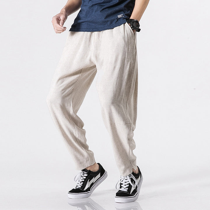 Men's casual harem pants made of breathable linen material Lisslune