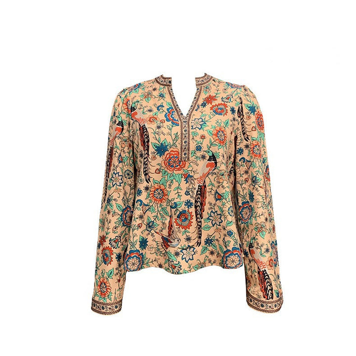 Women’s blouse with floral pattern and wide sleeves Lisslune