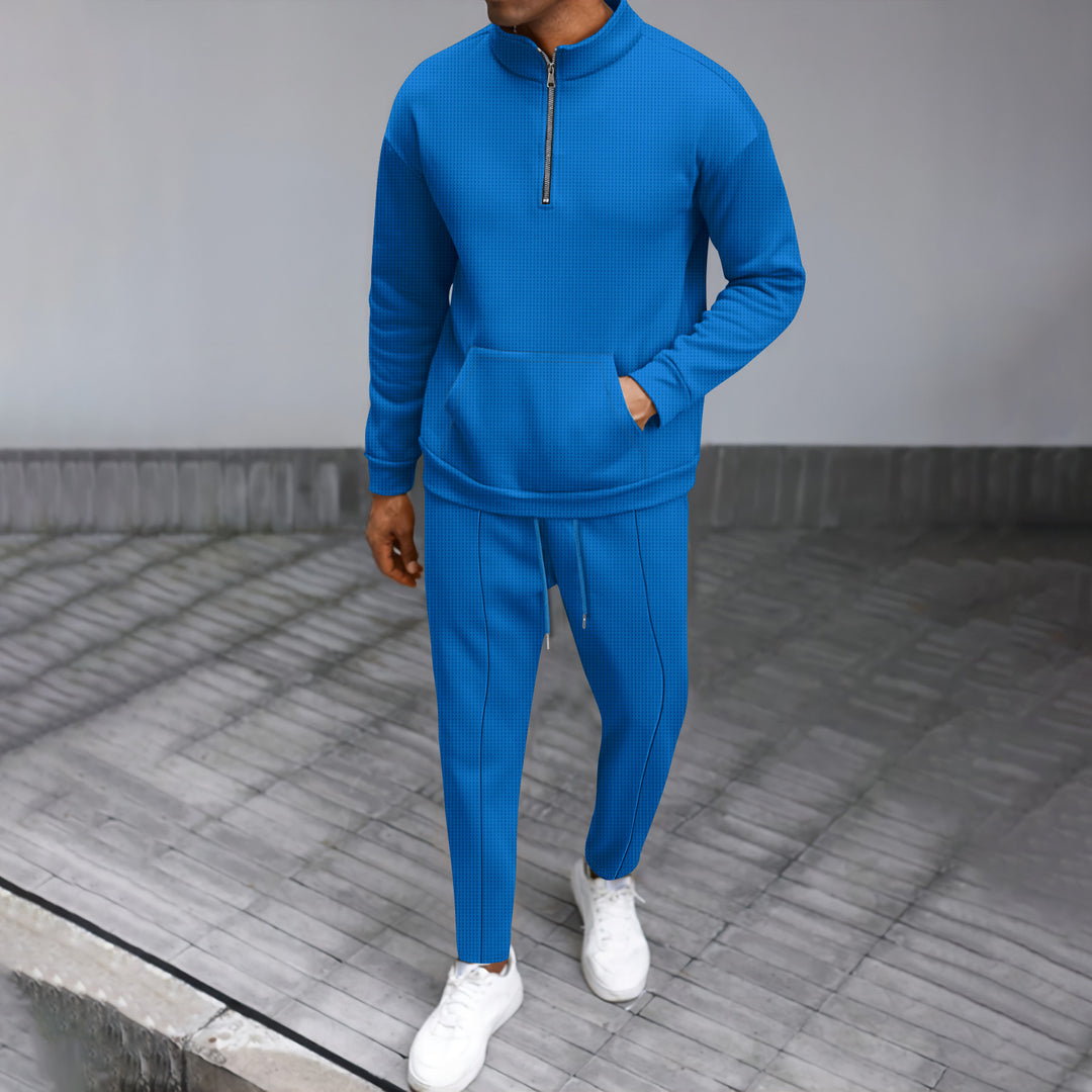 Men's tracksuit with high collar and practical pocket Lisslune