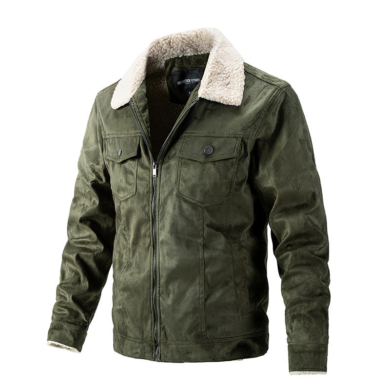 Men's transitional jacket with synthetic fur collar and practical chest pockets Lisslune