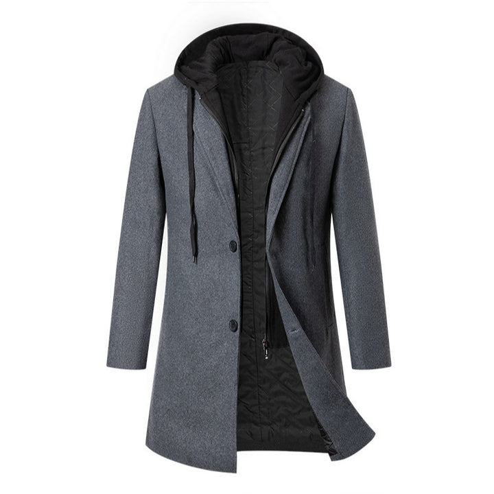Men's elegant transitional coat with removable hood Lisslune