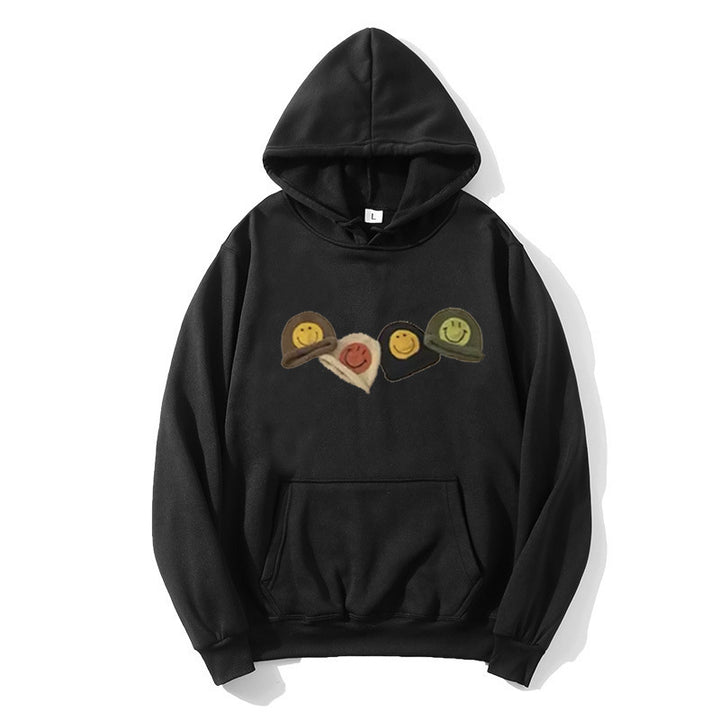 Women’s Hooded Sweatshirt with Playful Smiley Design Lisslune