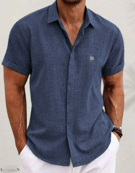 Men's Short-Sleeve Shirt with High-Quality Texture and Modern Cut Lisslune