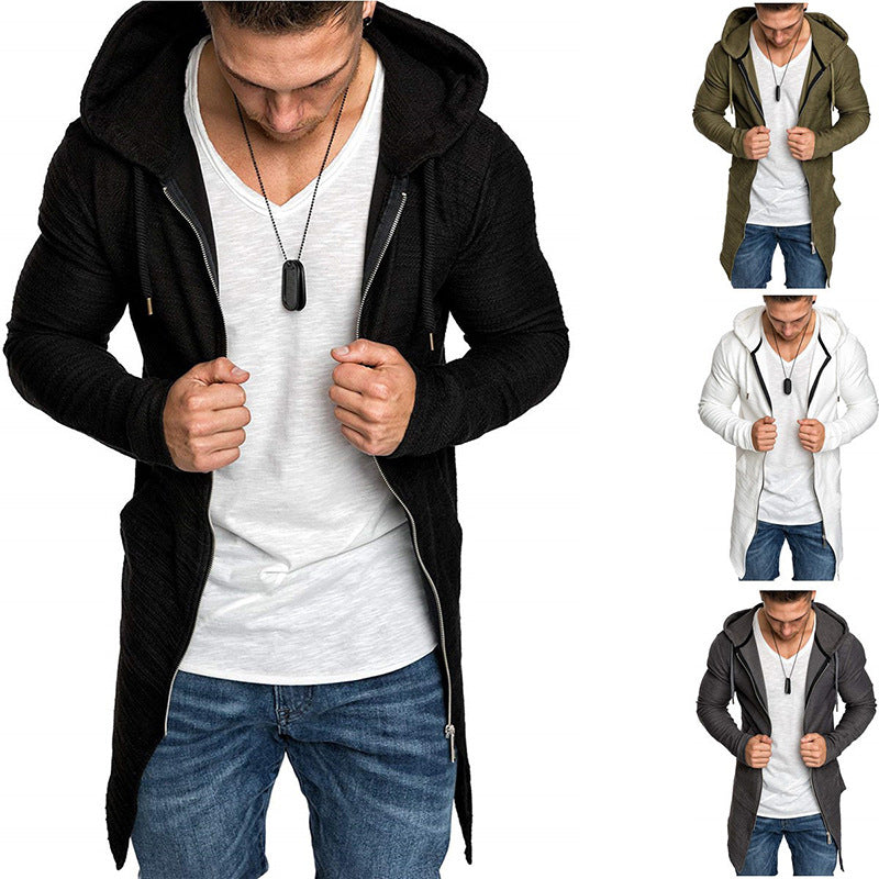 Men's Fashionable Long-Sleeve Jacket with Asymmetric Cut Lisslune