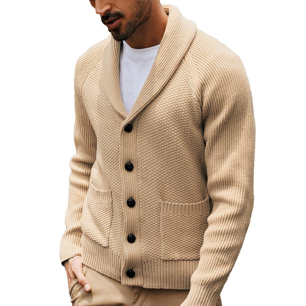 Men's cardigan with textured design and practical shawl collar Lisslune