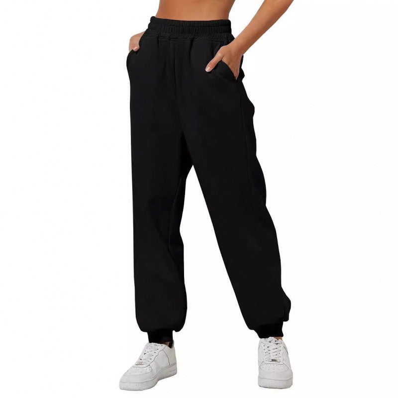 Women's jogging pants with elastic waistband and side pockets Lisslune