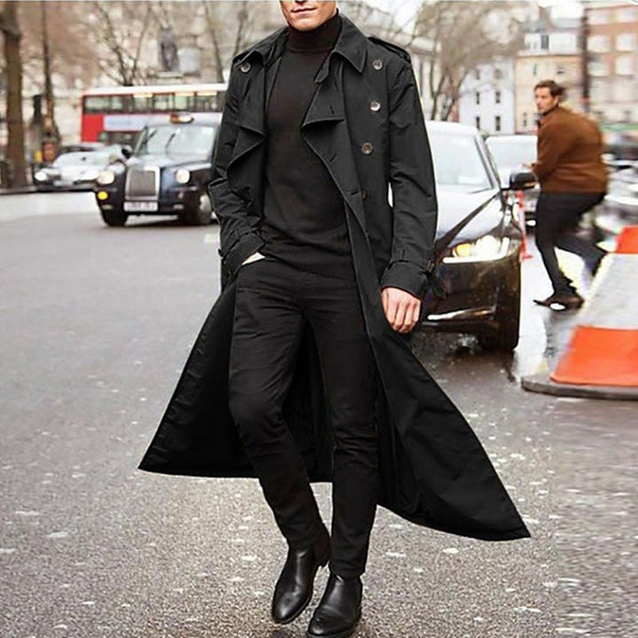 Men's trench coat with double button placket and urban design Lisslune