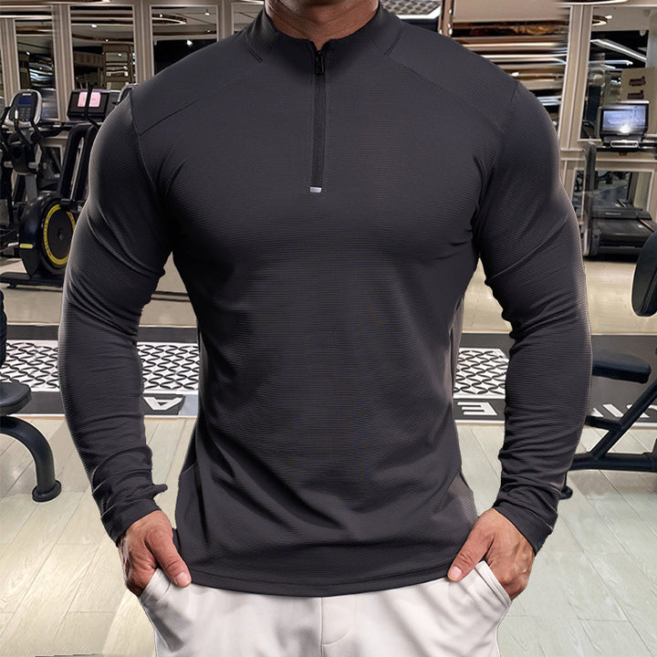 Men's functional shirt with high collar and zipper Lisslune