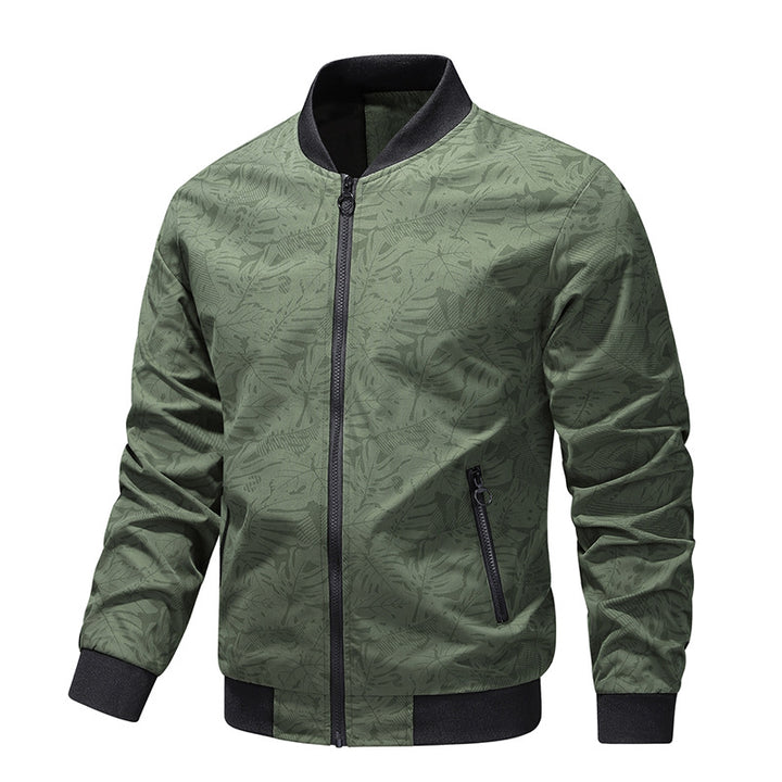 Men's stylish bomber jacket with graphic foil design Lisslune