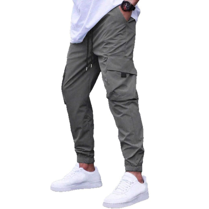 Men's practical cargo jogging pants with elastic waistband and several side pockets Lisslune
