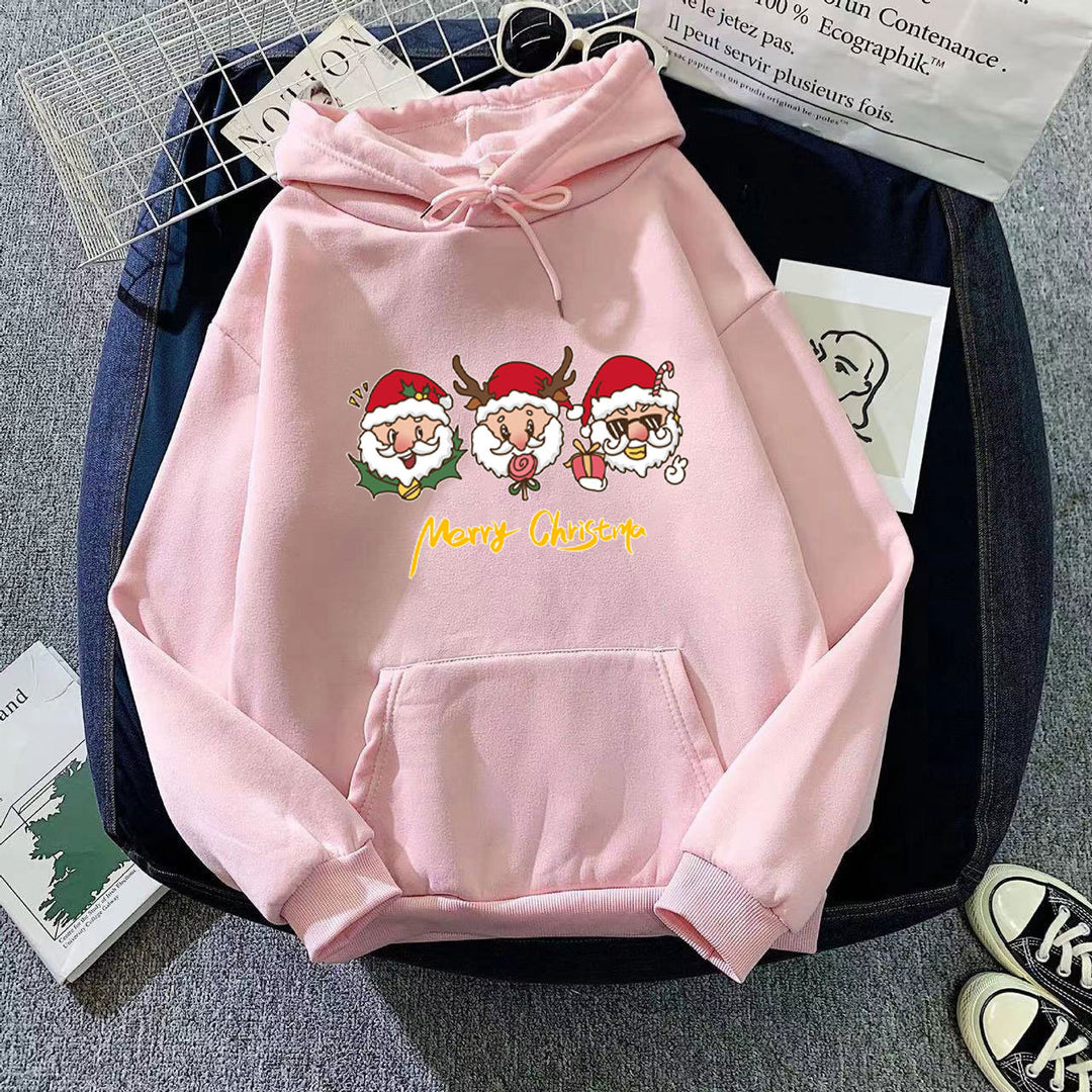 Women's hooded sweatshirt with festive Christmas motif Lisslune