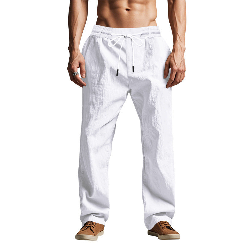 Men's leisure pants with elastic waistband and practical side pockets Lisslune