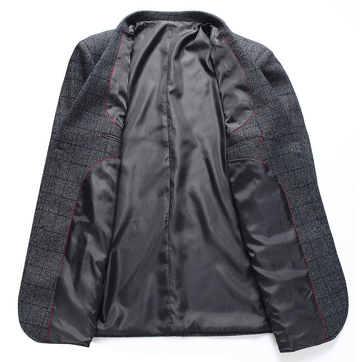 Men's Elegant Check Blazer with Modern Cut and Comfortable Pockets Lisslune