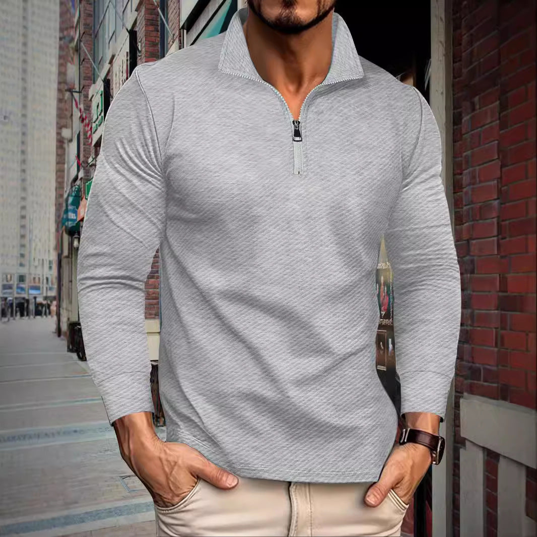Men's functional long sleeve pullover with half zipper and innovative structural design Lisslune
