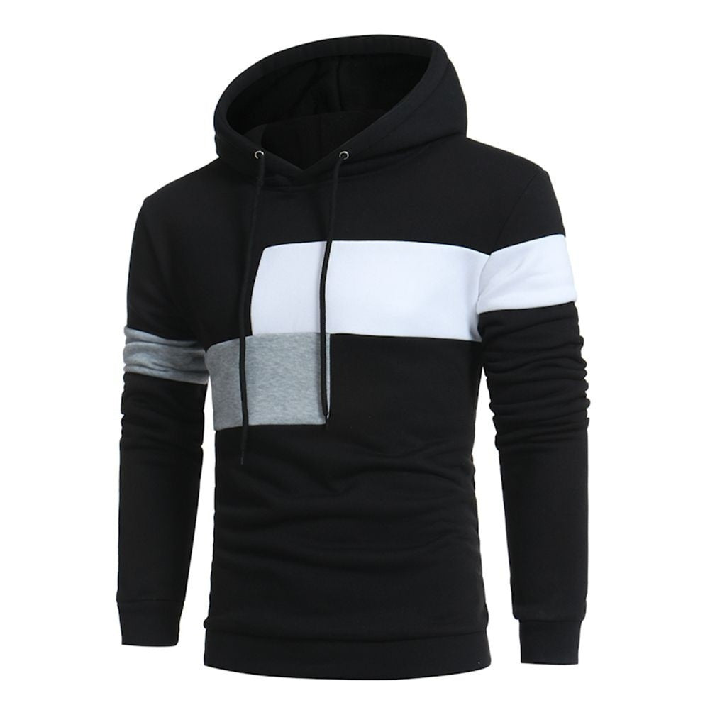 Men's sporty hooded sweatshirt with color block design Lisslune