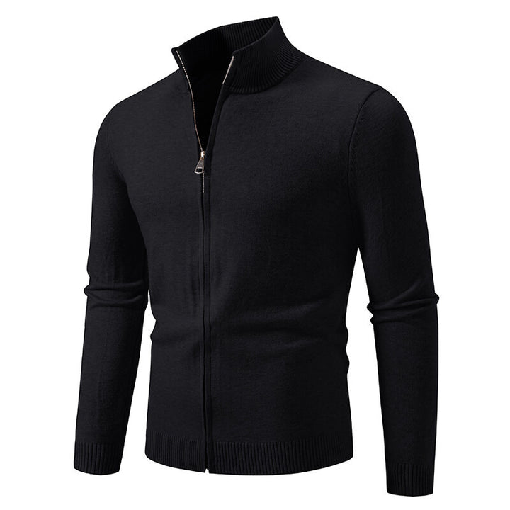 Men's cardigan with high collar and practical zipper Lisslune