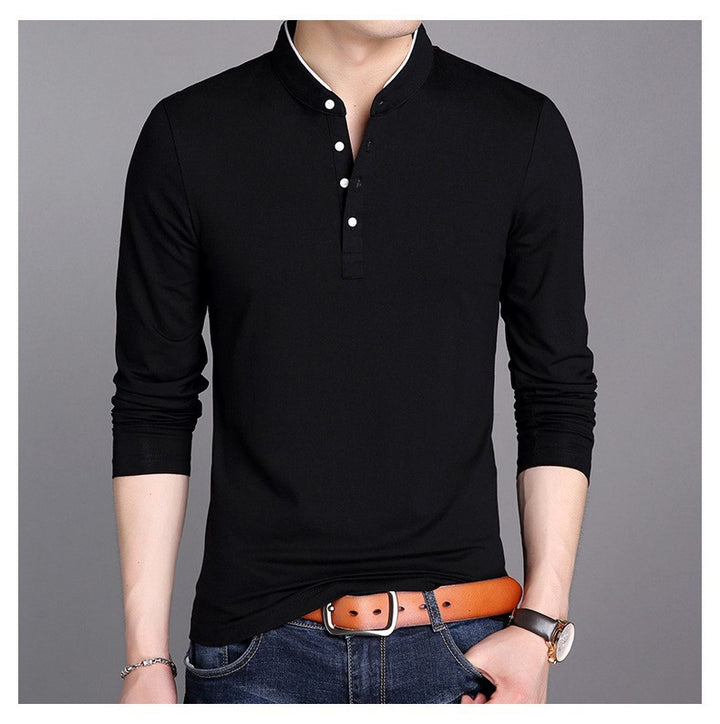 Men's Long Sleeve Shirts with Modern Henley Collar and Stylish Button Details Lisslune