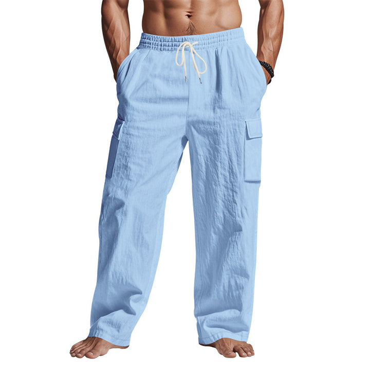Men's casual cargo pants with elastic waistband and practical side pockets Lisslune