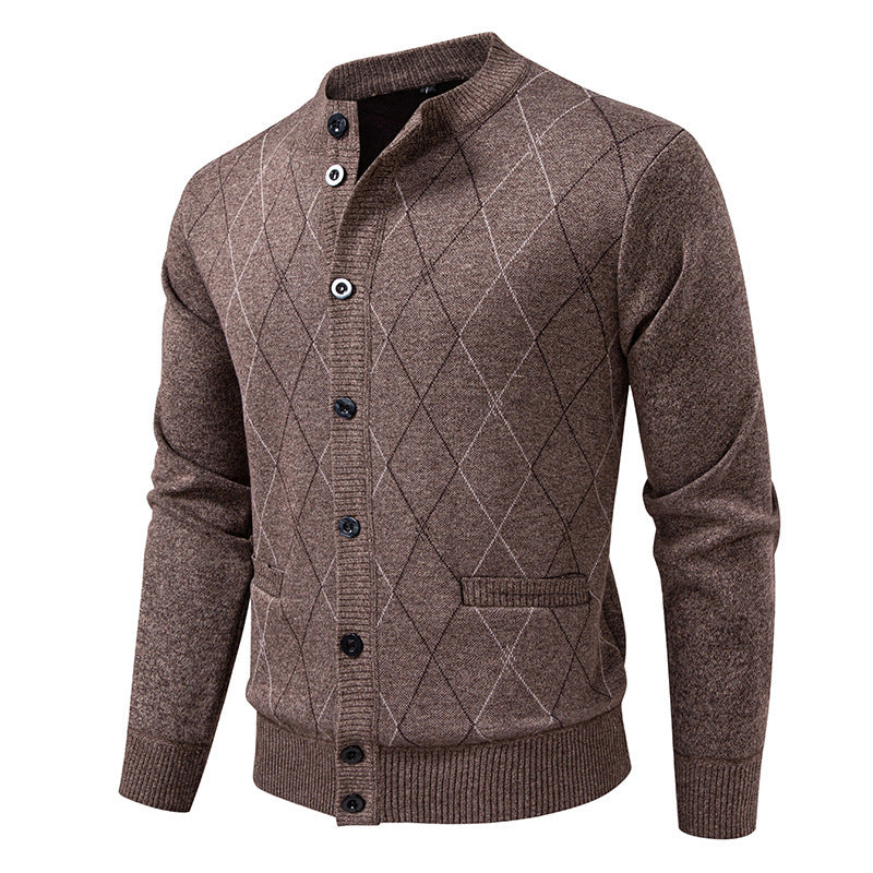 Men's cardigan with modern diamond pattern Lisslune