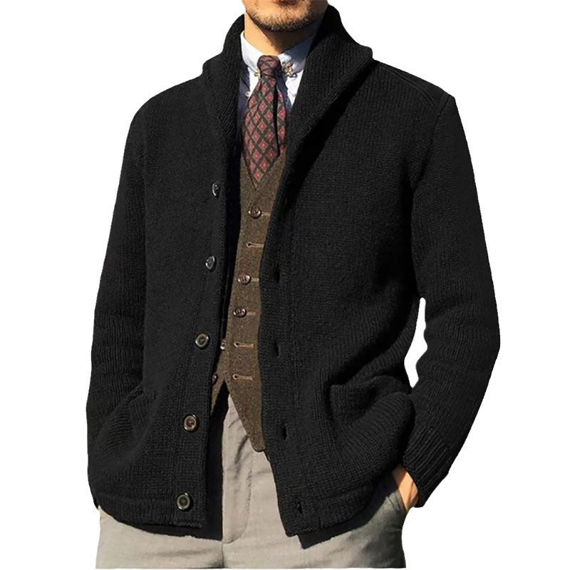 Men's cardigan with stylish collar and button details Lisslune