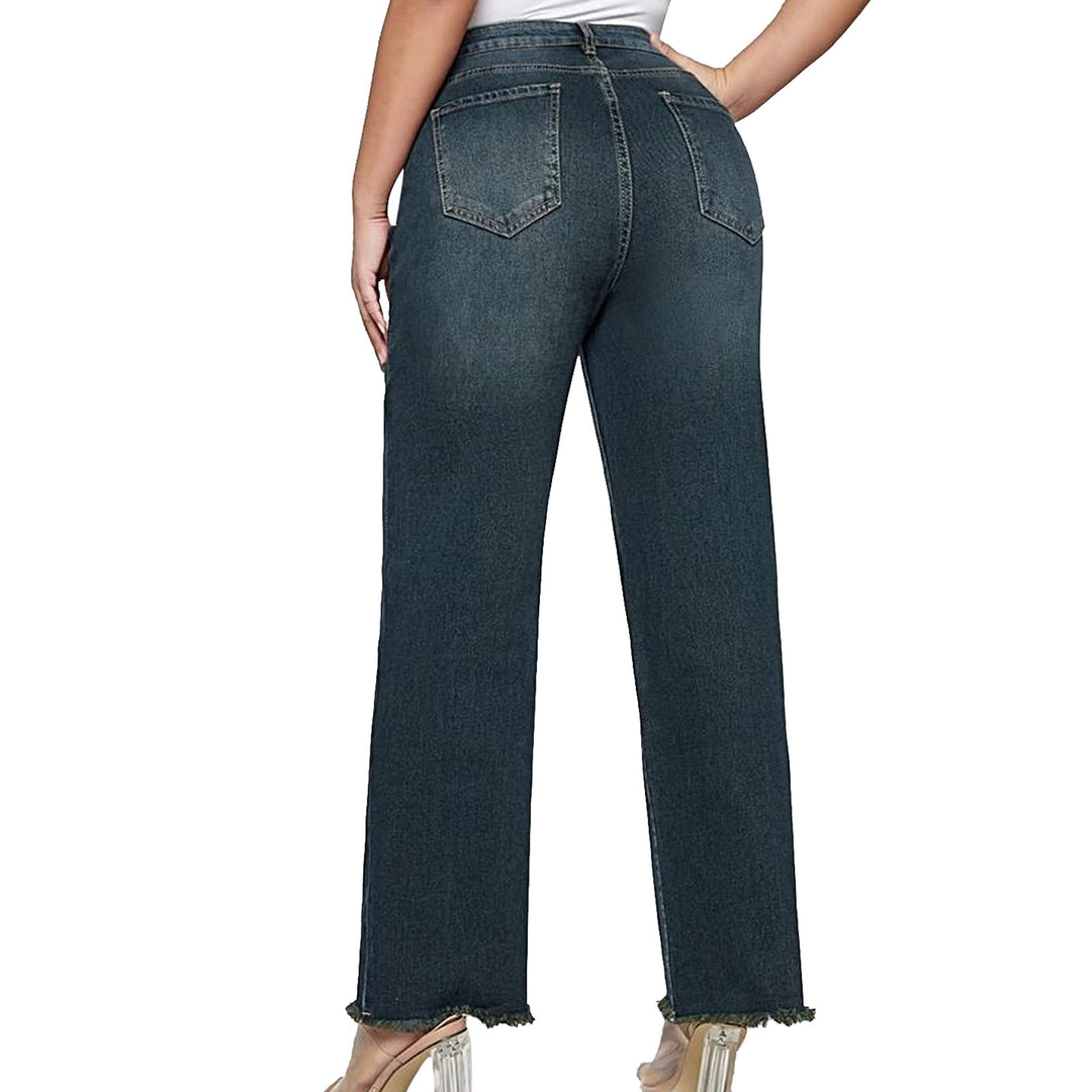 Damen Weite Beine Denim-Hose Lisslune