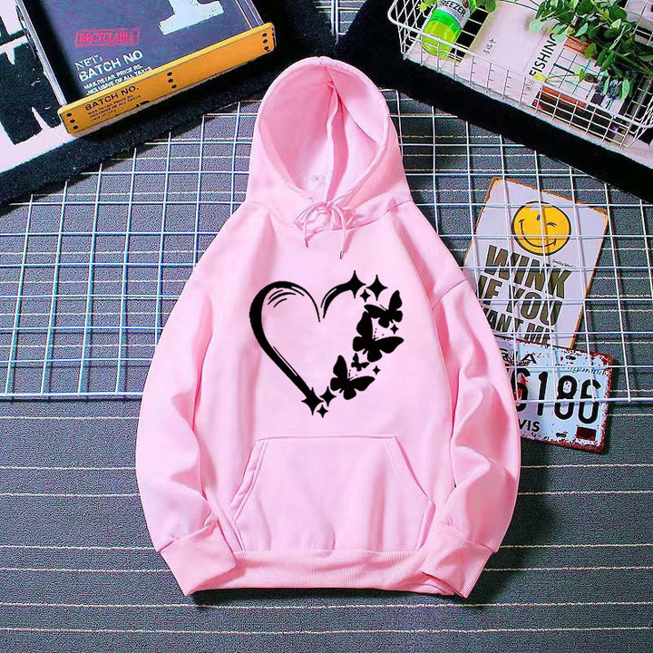 Women's hoodie with creative heart and butterfly design Lisslune