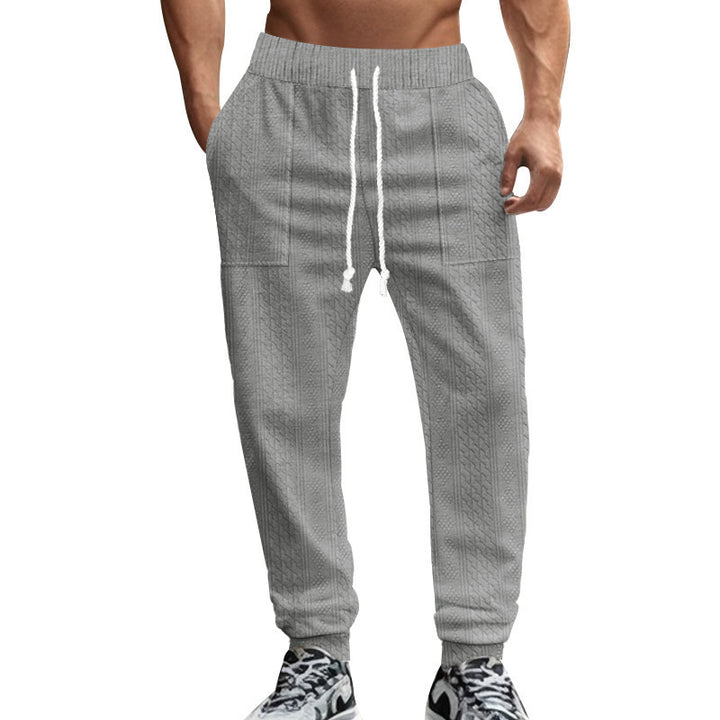 Men's leisure pants with textured design and practical side pockets Lisslune