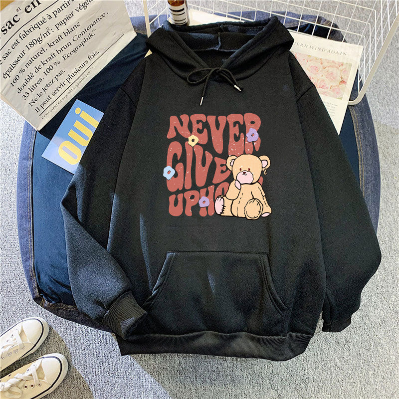 Women's hoodie with motivational bear design Lisslune