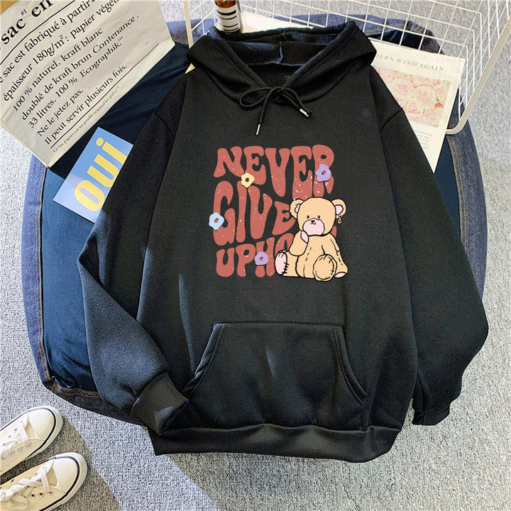 Women's hoodie with motivational bear design Lisslune
