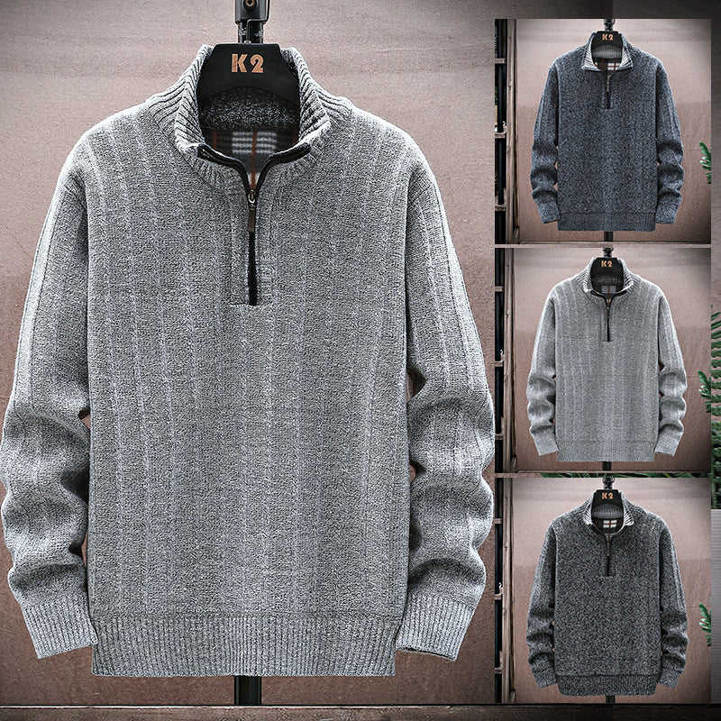 Men's sweater with high collar and zipper Lisslune